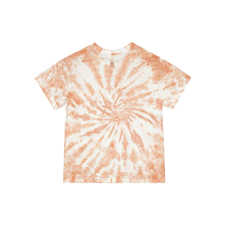 Round Neck Shirt & Short - Orange White