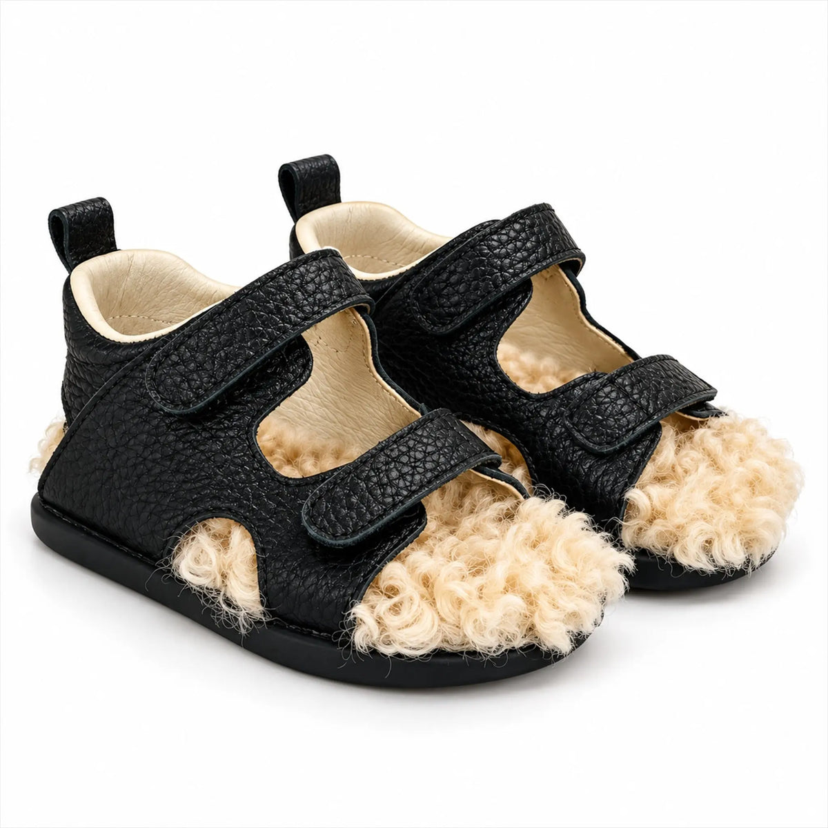 Double Strap Velcro Printed Leather Sandals product photo on pure white background