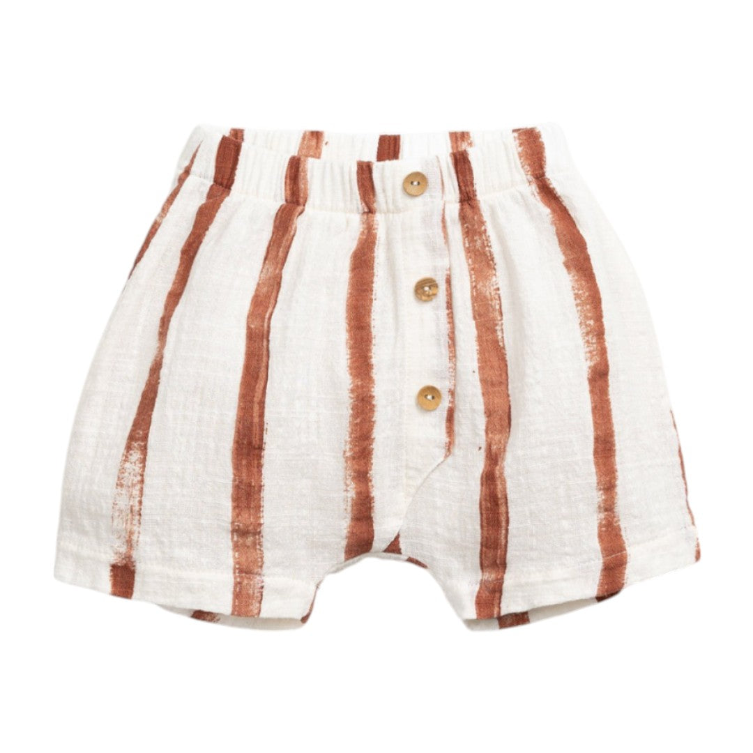 Sweet Pear Baby T-shirt & Rust Stripe Shorts