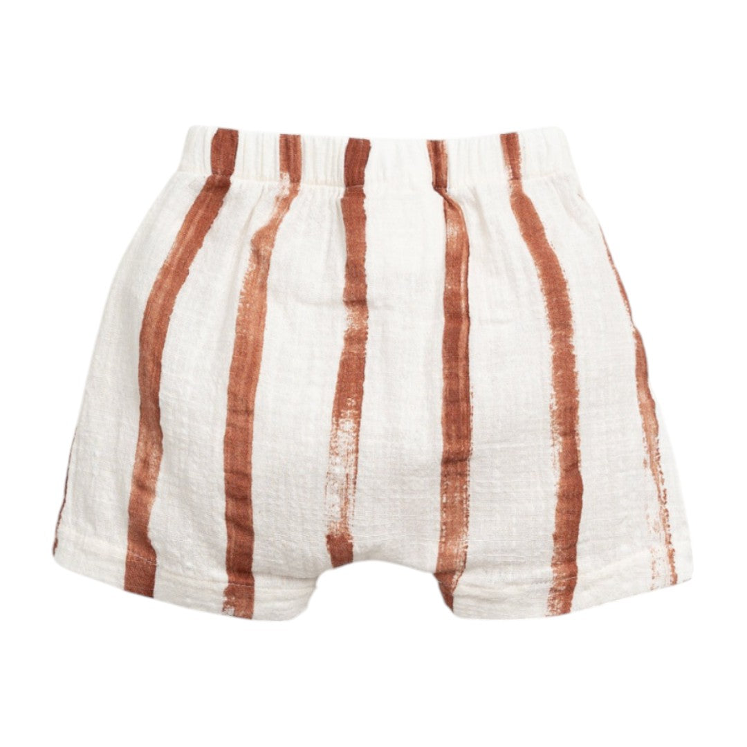 Sweet Pear Baby T-shirt & Rust Stripe Shorts