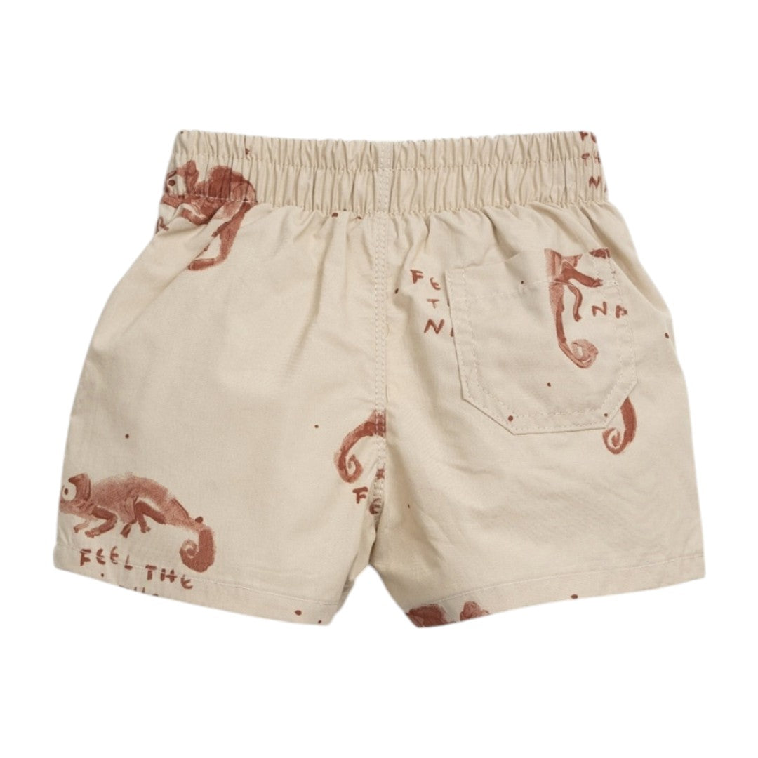 Brown Jersey T-shirt & Desert Chamaleon Swim Shorts