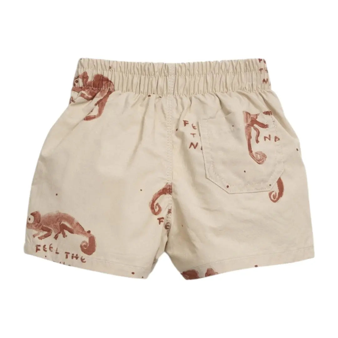 Brown Jersey T-shirt & Desert Chamaleon Swim Shorts PLAY UP