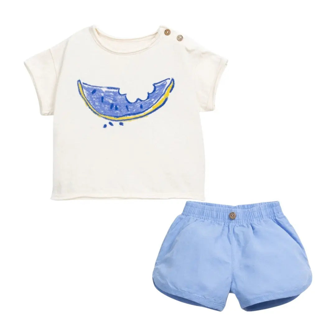 Blue Melon Baby T-shirt & Skies Baby Shorts PLAY UP