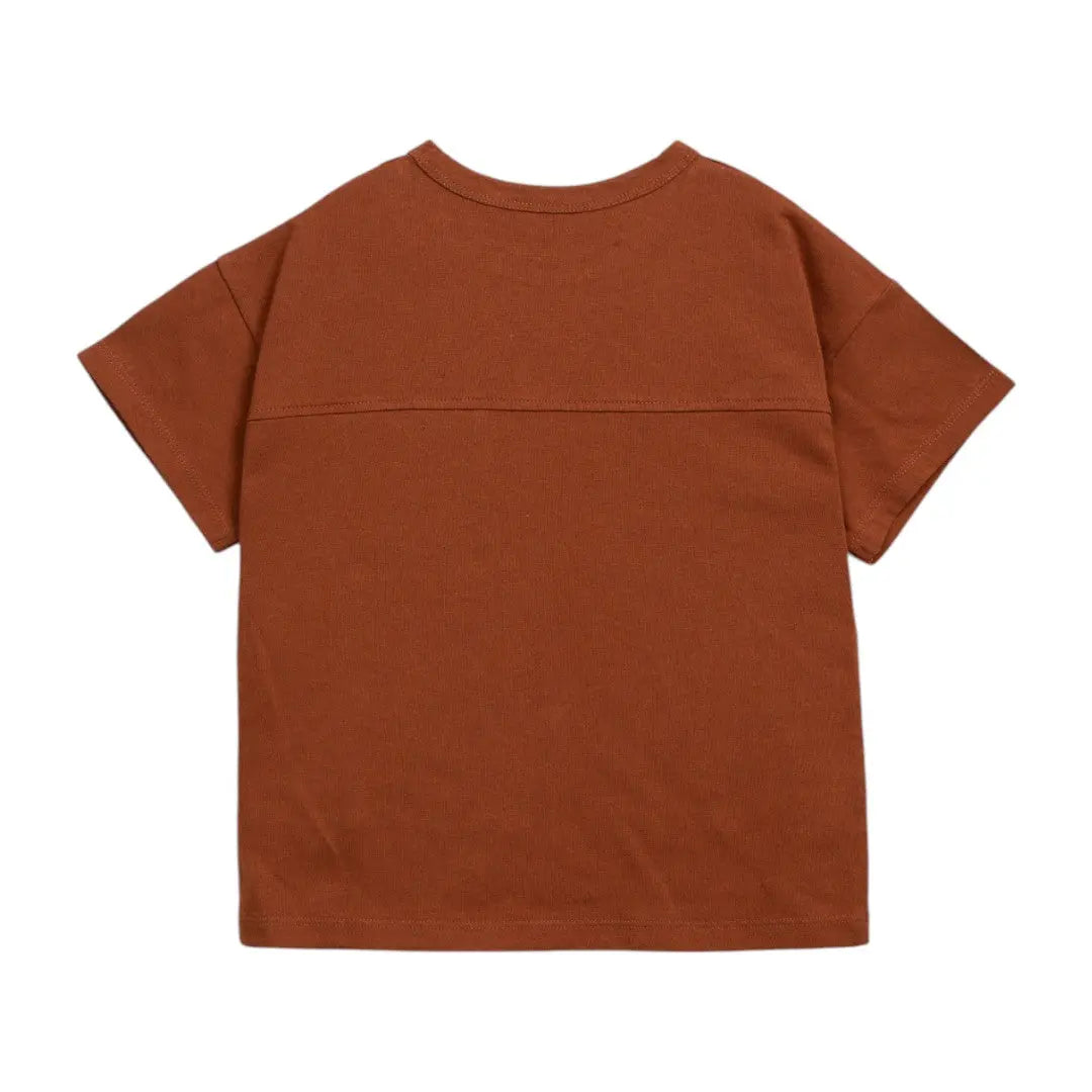 Brown Jersey T-shirt & Desert Chamaleon Swim Shorts PLAY UP
