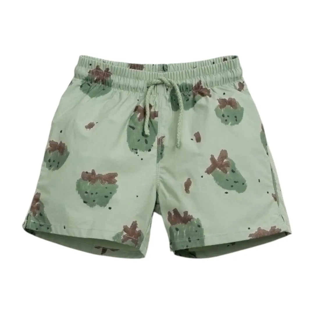 Plain White Jersey T-shirt & Greenberry Swim Shorts PLAY UP