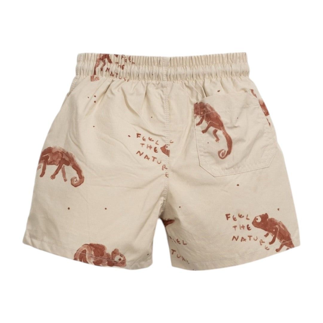 Brown Jersey T-shirt & Desert Chamaleon Swim Shorts