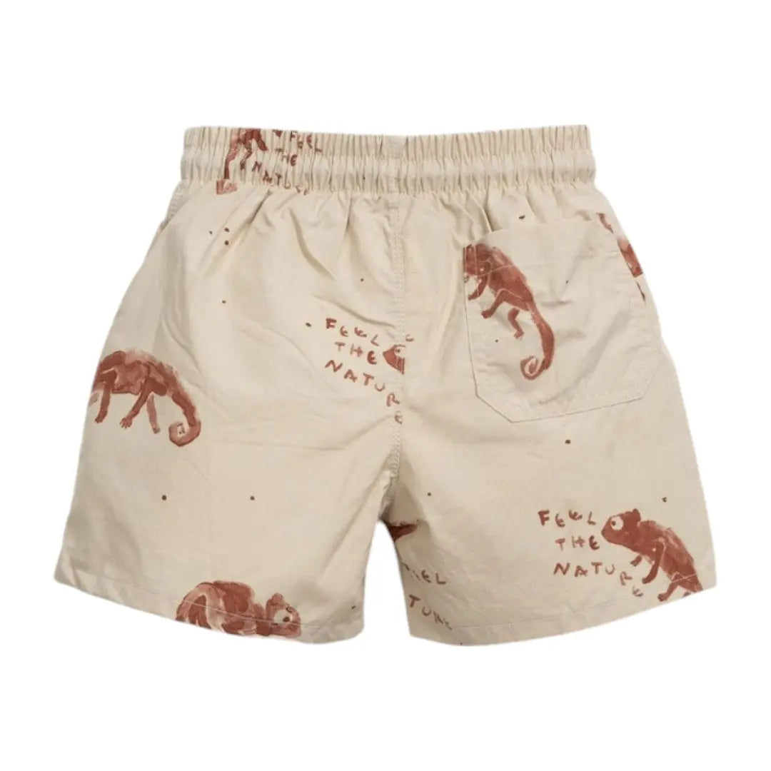 Brown Jersey T-shirt & Desert Chamaleon Swim Shorts PLAY UP