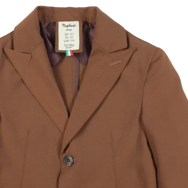Boy 2 Buttons Jacket - Brown NUPKEET