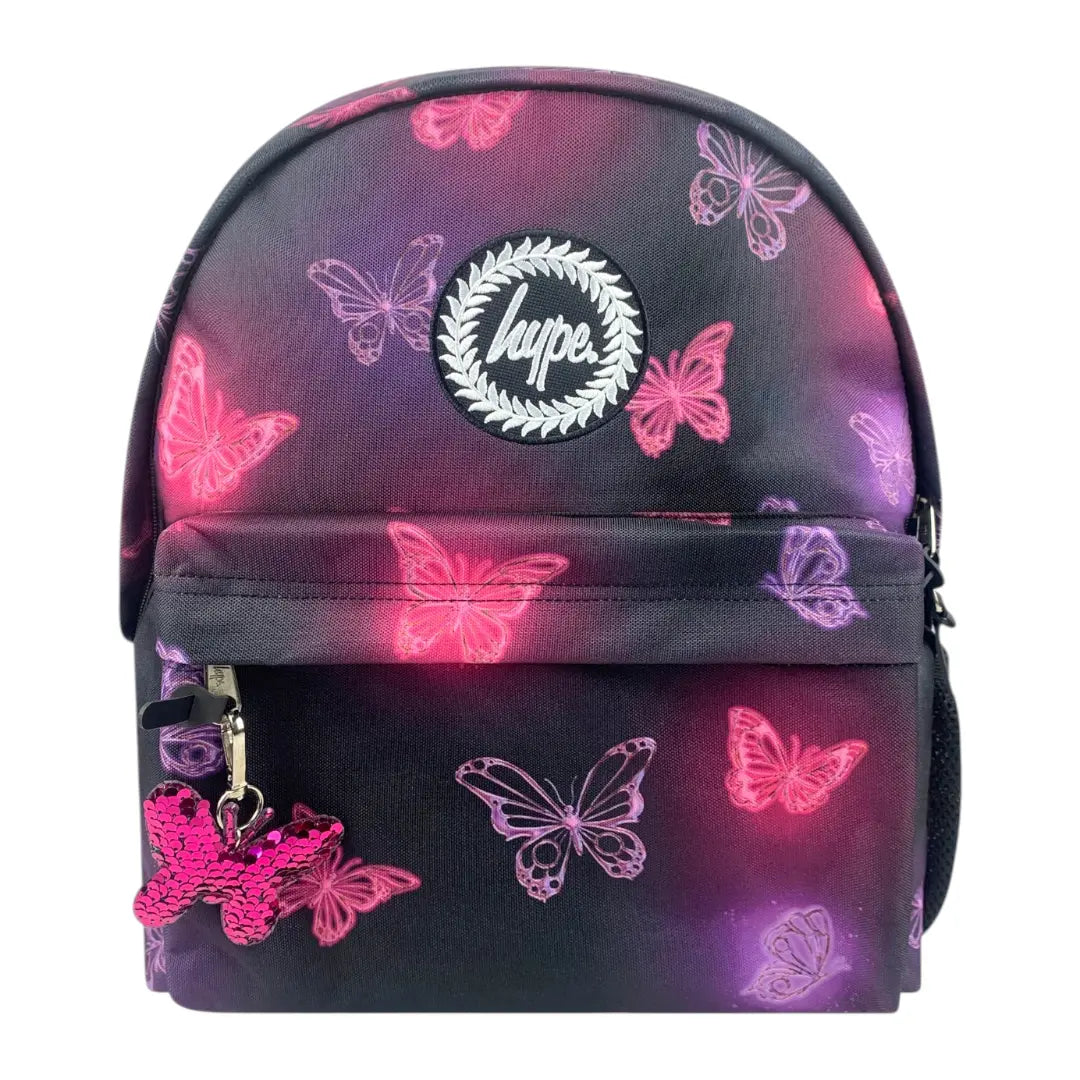 Pink & Purple Glow Butterfly Iconic Backpack HYPE