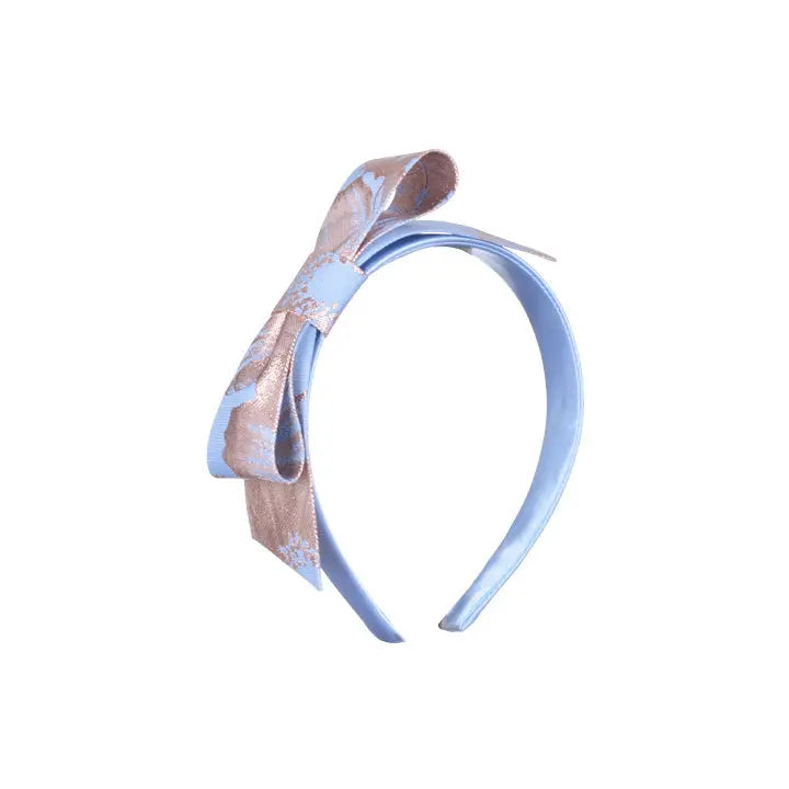 Side Bow Hairband - Powder blue and Rose Gold HUCKLEBONES