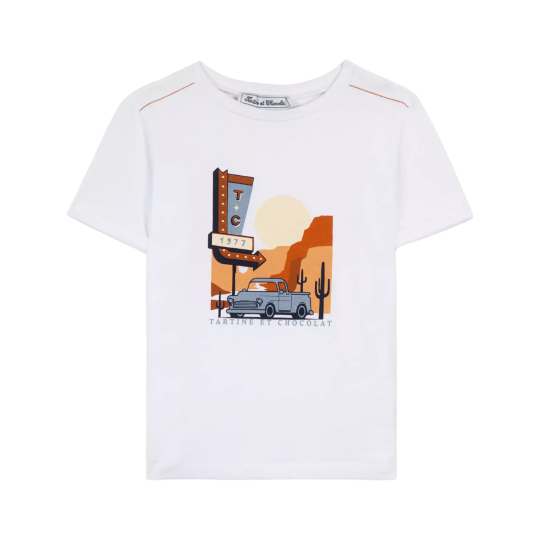 Brown Illustration T-shirt