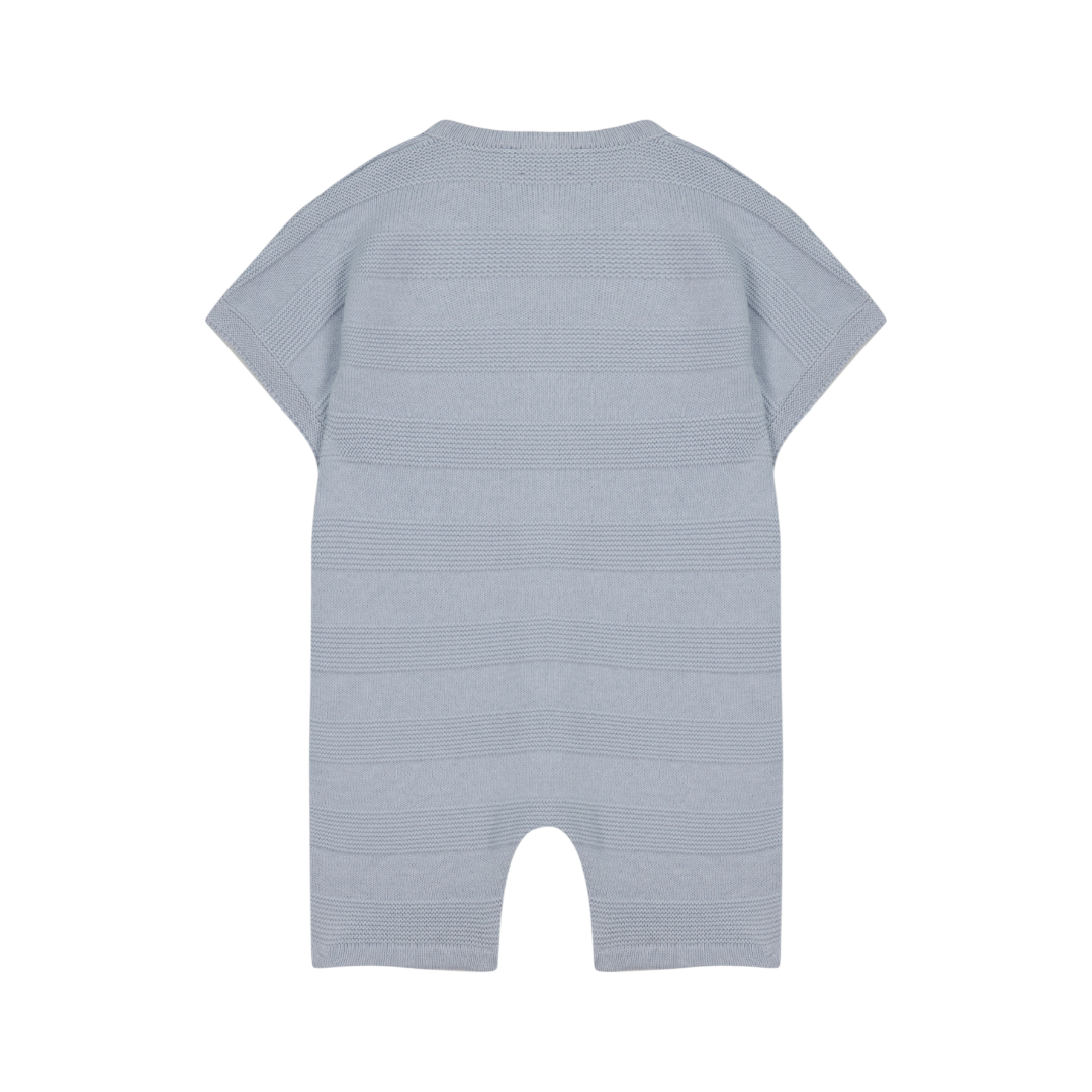 100% Cotton Knit Blue Grey Baby Romper