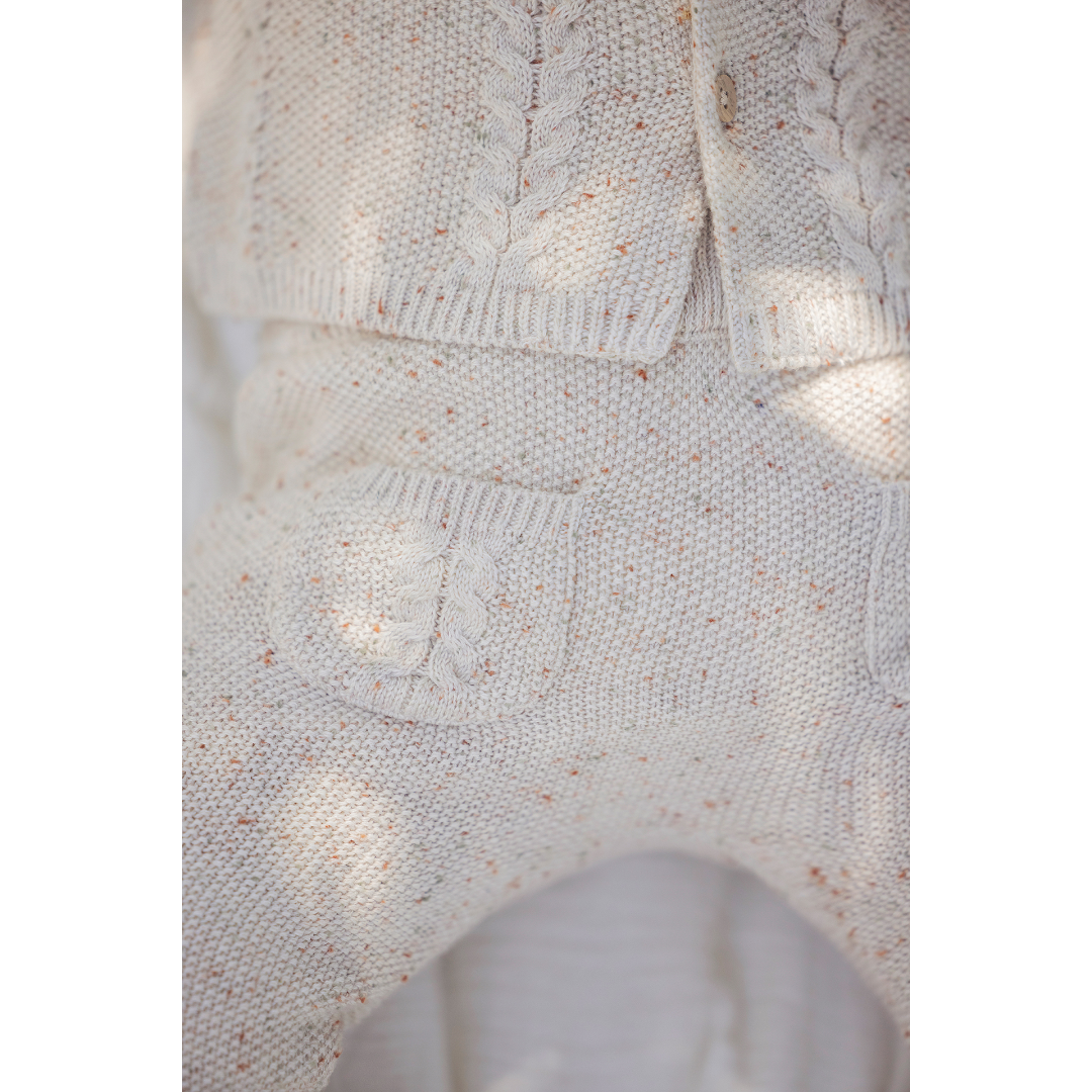 100% Cotton Knit Beige Baby Set
