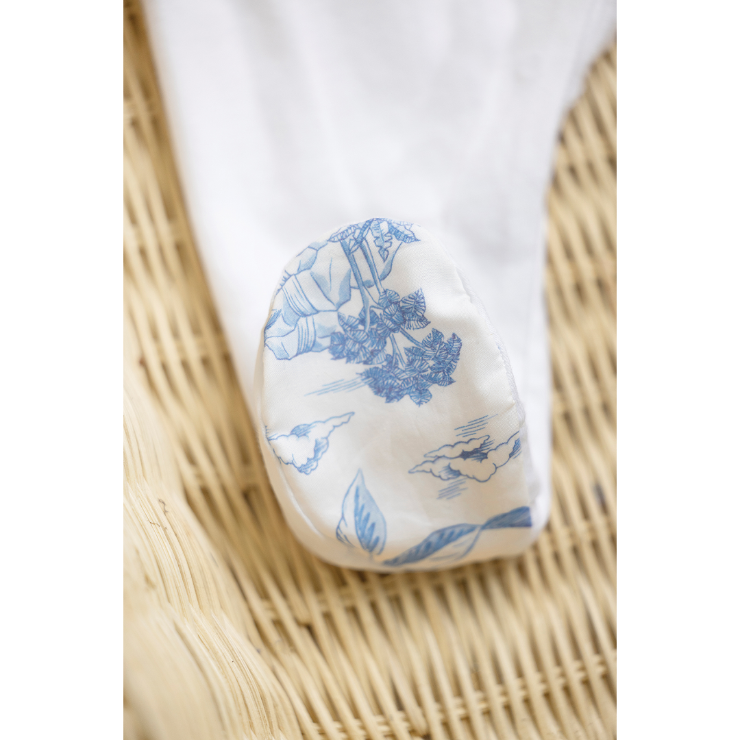 White Liberty Print Baby Girl Onesie