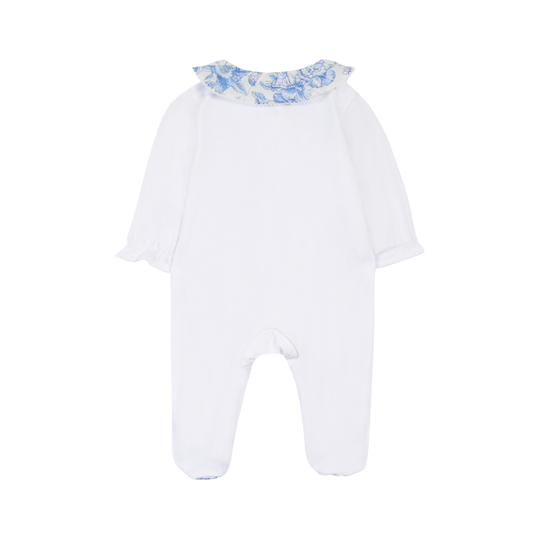 White Liberty Print Baby Girl Onesie