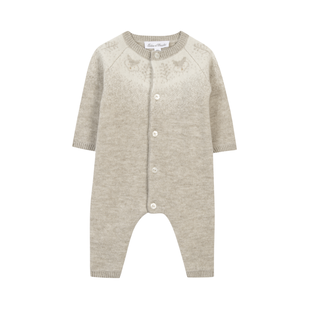 Wool Cashmere Onesie - Sand