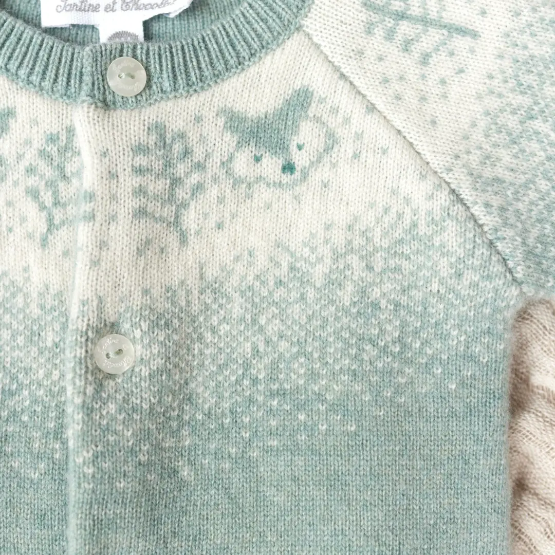 Wool Cashmere Onesie - Jade Green TARTINE ET CHOCOLAT