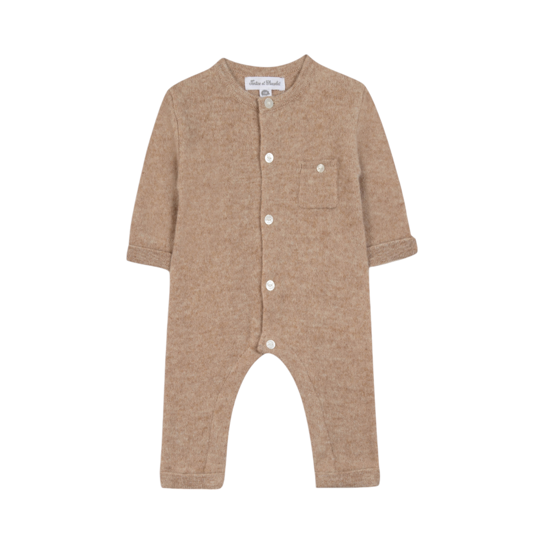 Cotton Wool Onesie - Camel