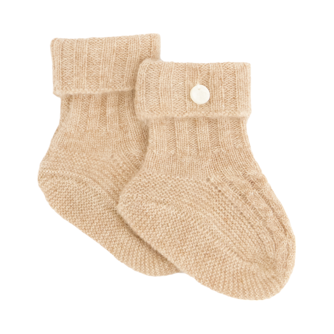 100% Cashmere Baby Socks - Beige