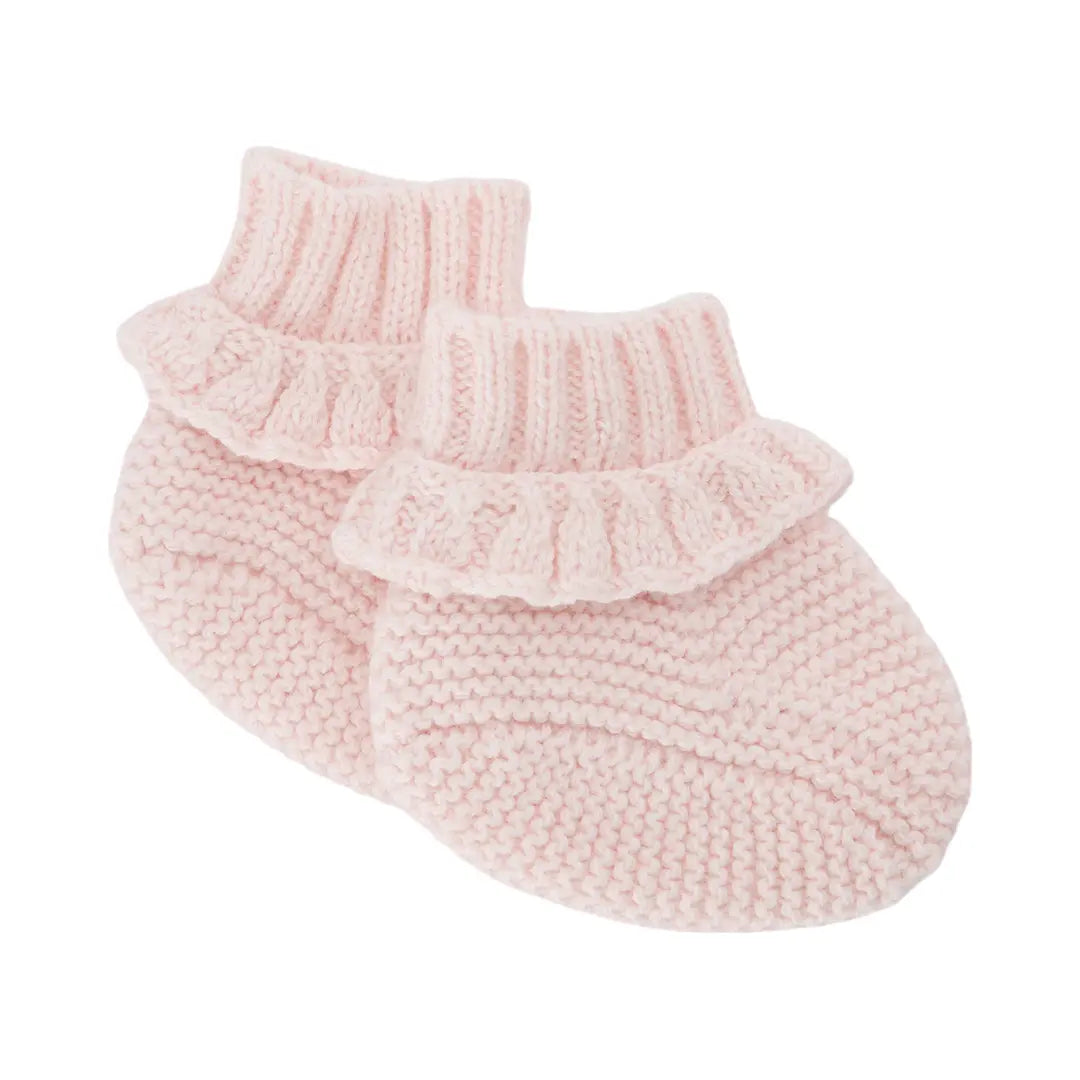 Cotton Knit Slippers - Pale Pink TARTINE ET CHOCOLAT