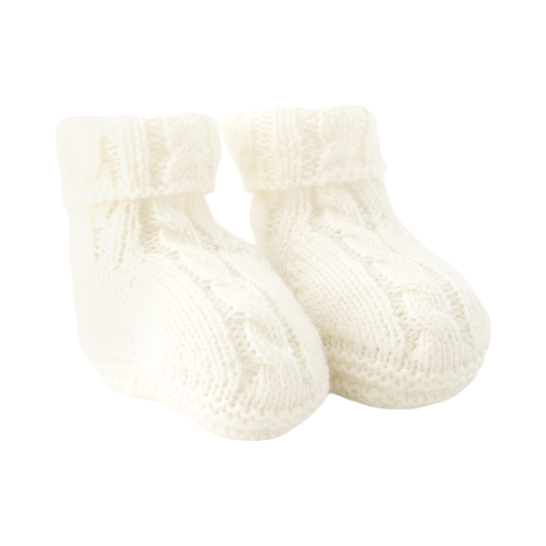 Knit Baby Socks - Ecru