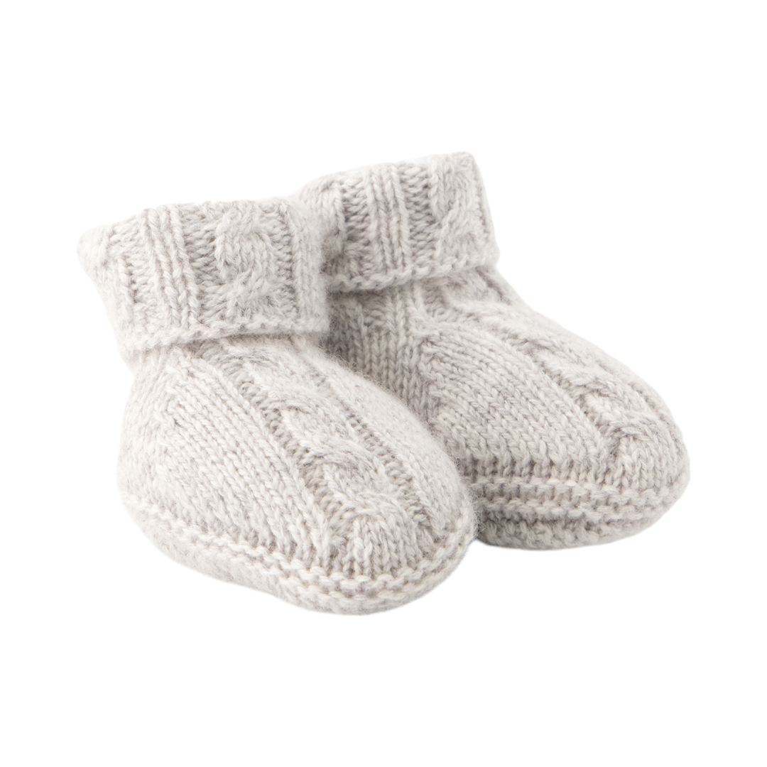Knit Baby Socks - Light Grey