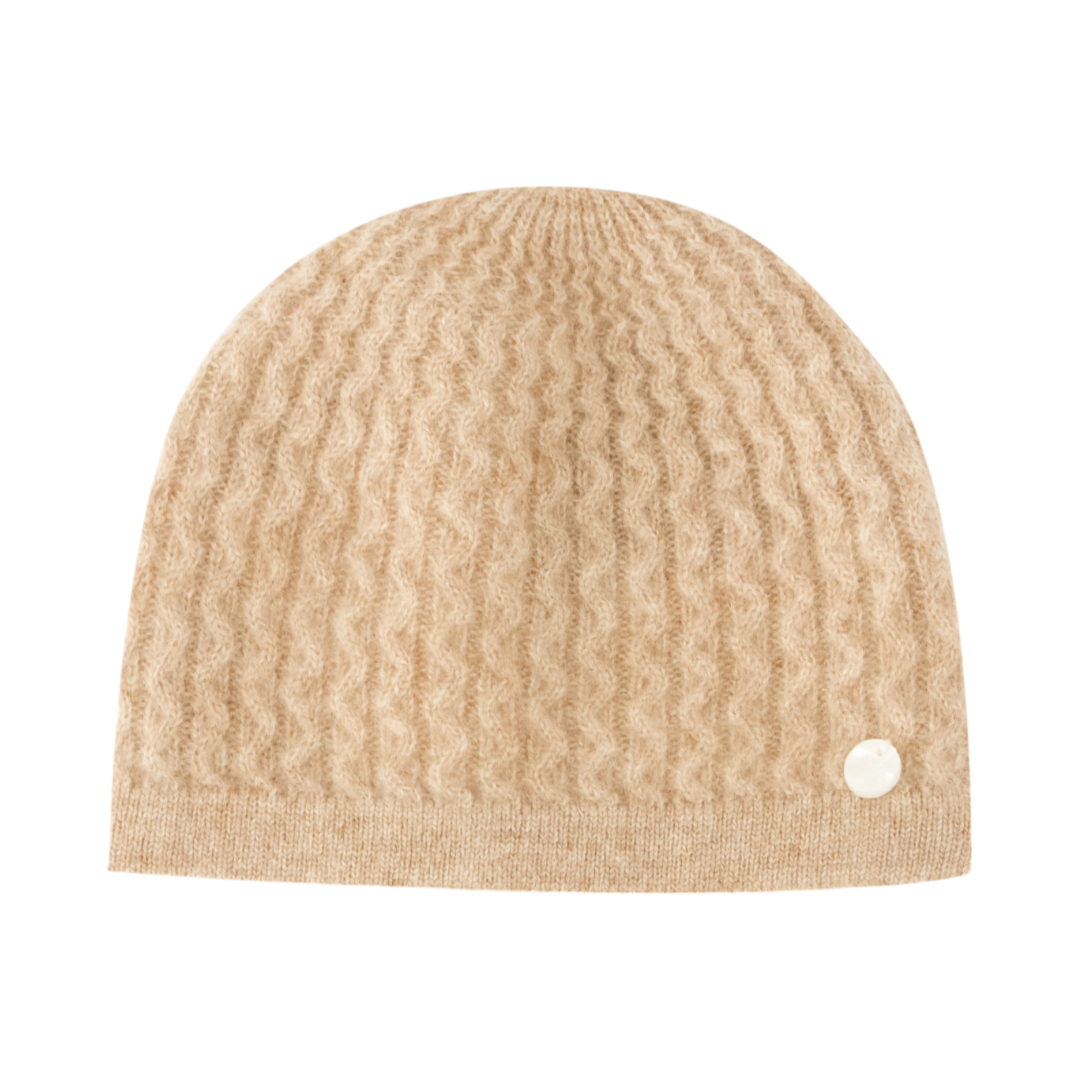 100% Cashmere Beanie - Beige