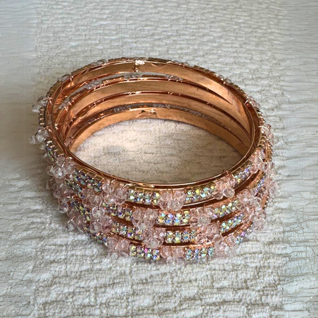 Adults Pink Stone Bangles