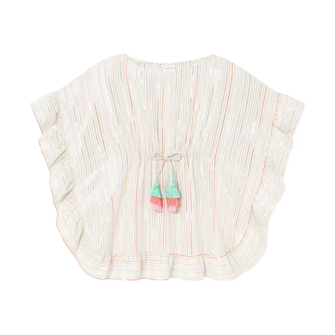 Gold & Pink Stripes Caftan Swim Cover Up LISON PARIS