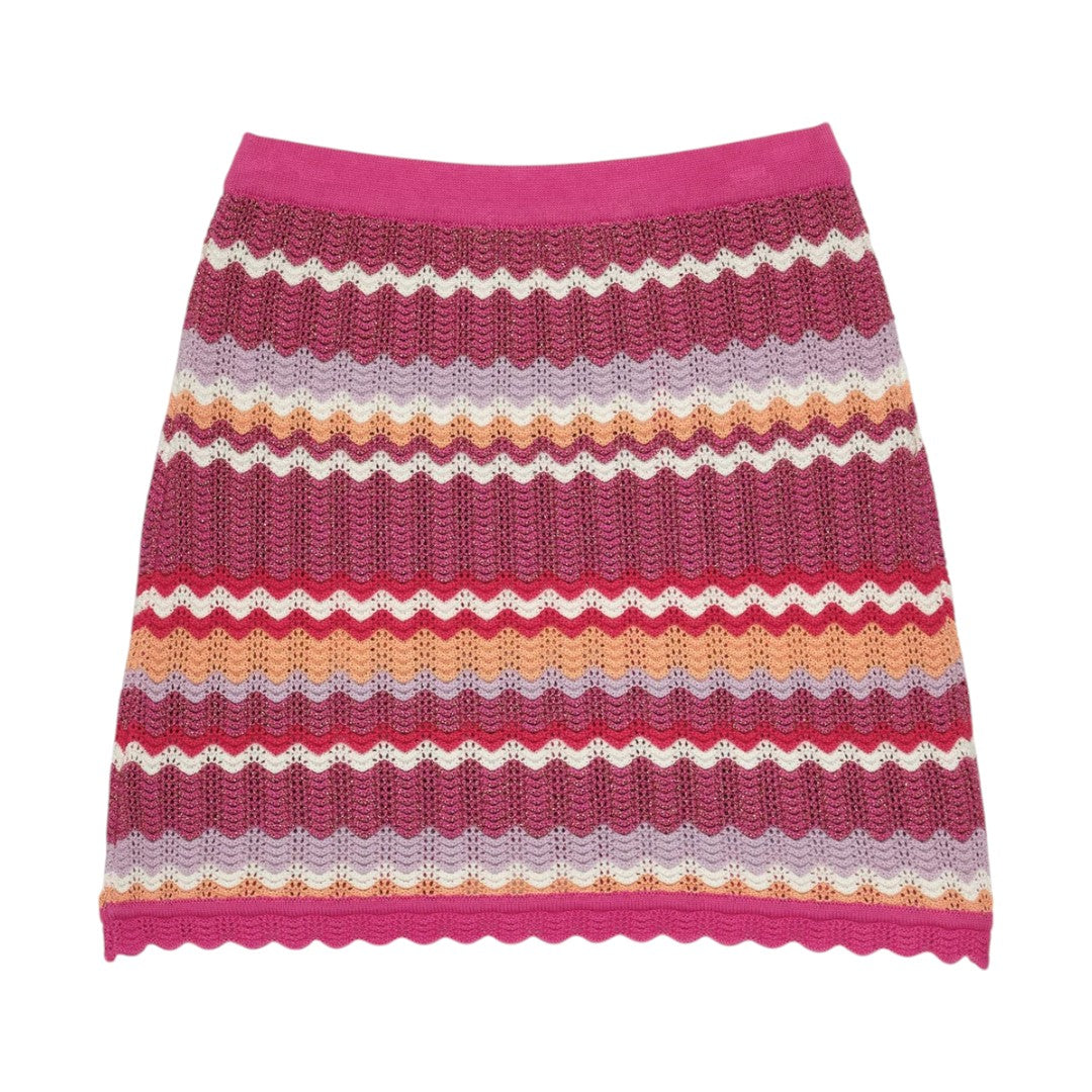 Sparkling Sands Crochet Top & Skirt - Super Pink Mix