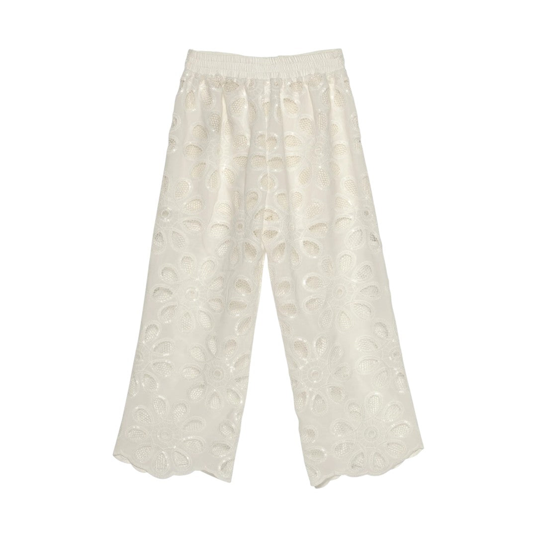 Layla Lace Top & Pants - Snow White