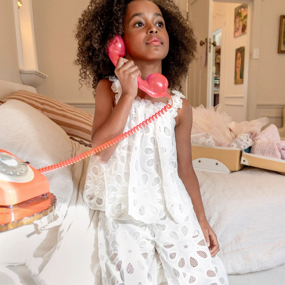 Layla Lace Top & Pants - Snow White