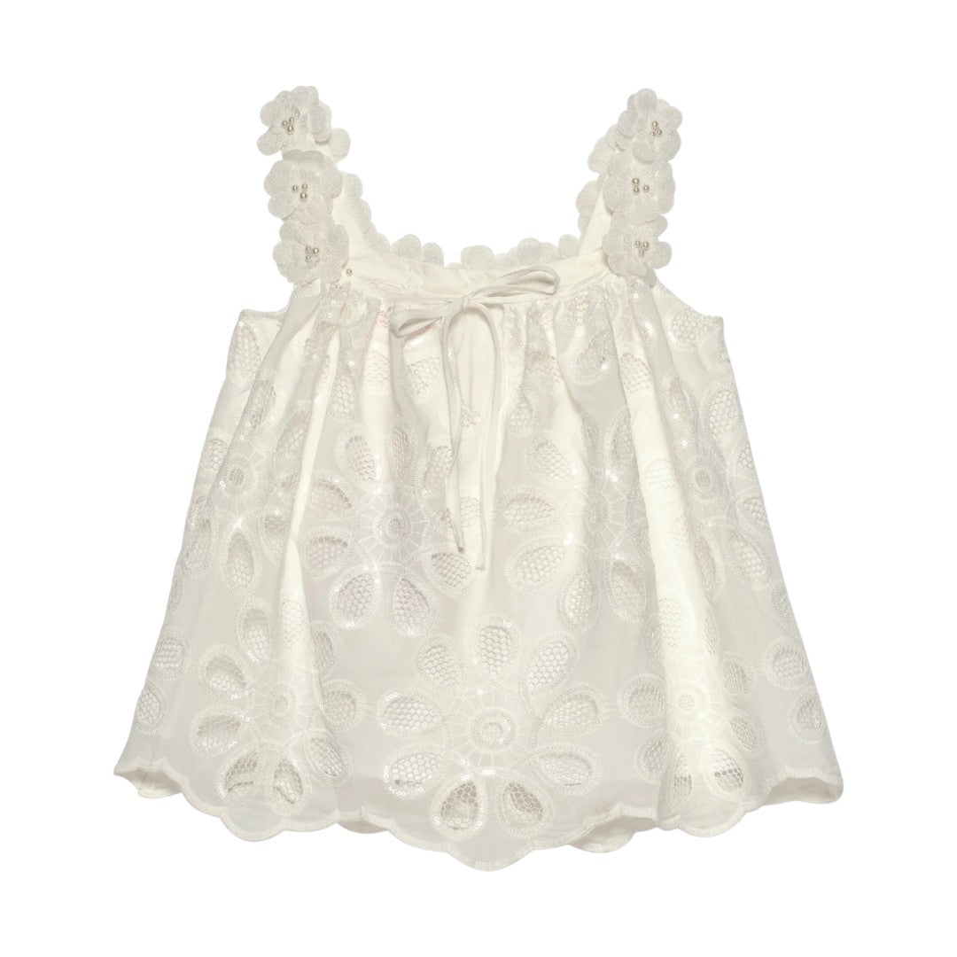 Layla Lace Top & Pants - Snow White