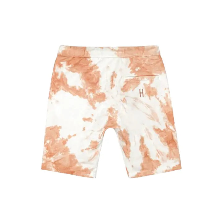 Round Neck Shirt & Short - Orange White LITTLE HEDONIST