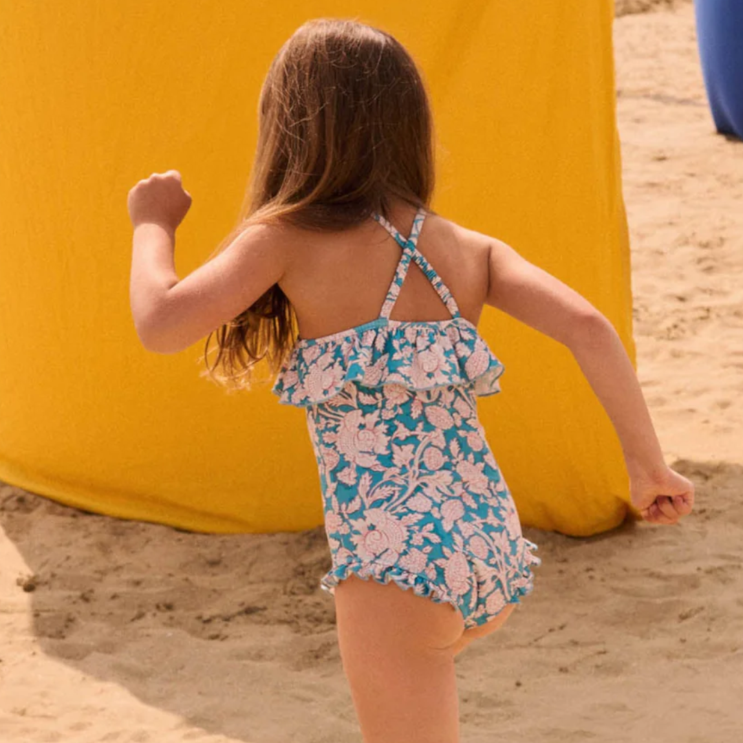 Jovana Blue Mountain Avens One-Piece Swimsuit for Girls