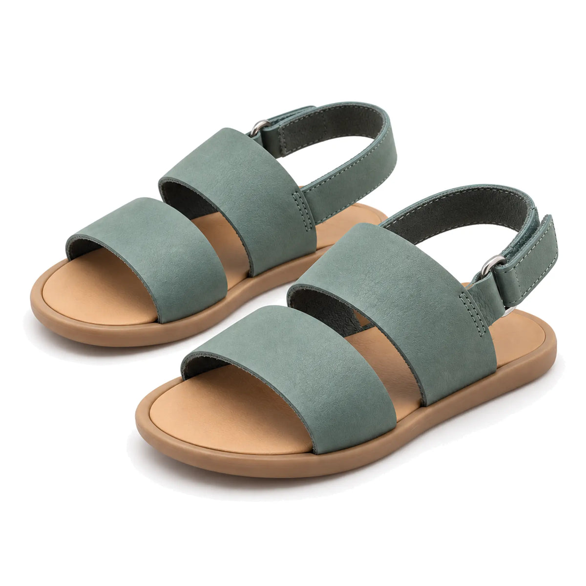 Mint Green Leather Sandal - product photo on white background