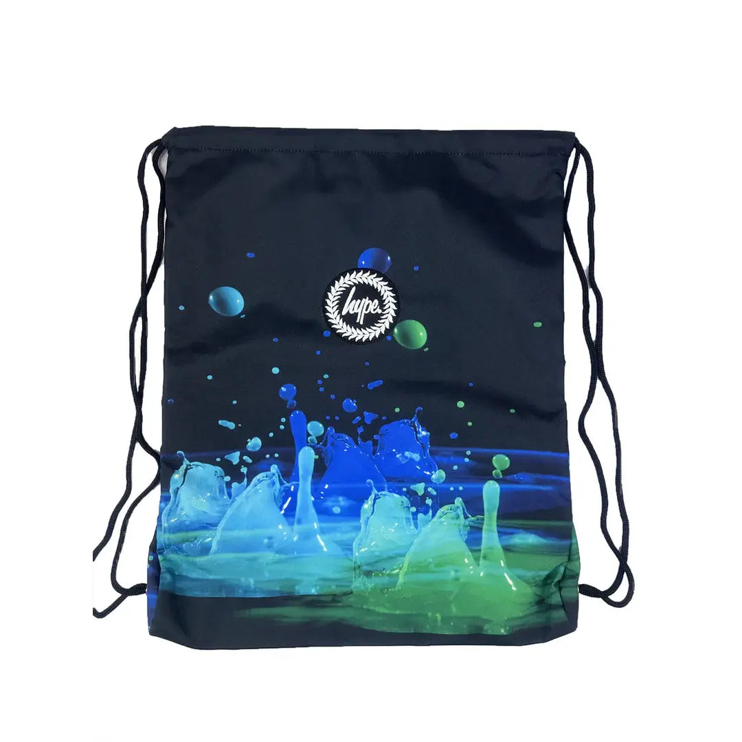 Black 3D Droplet Sports Drawstring Bag HYPE