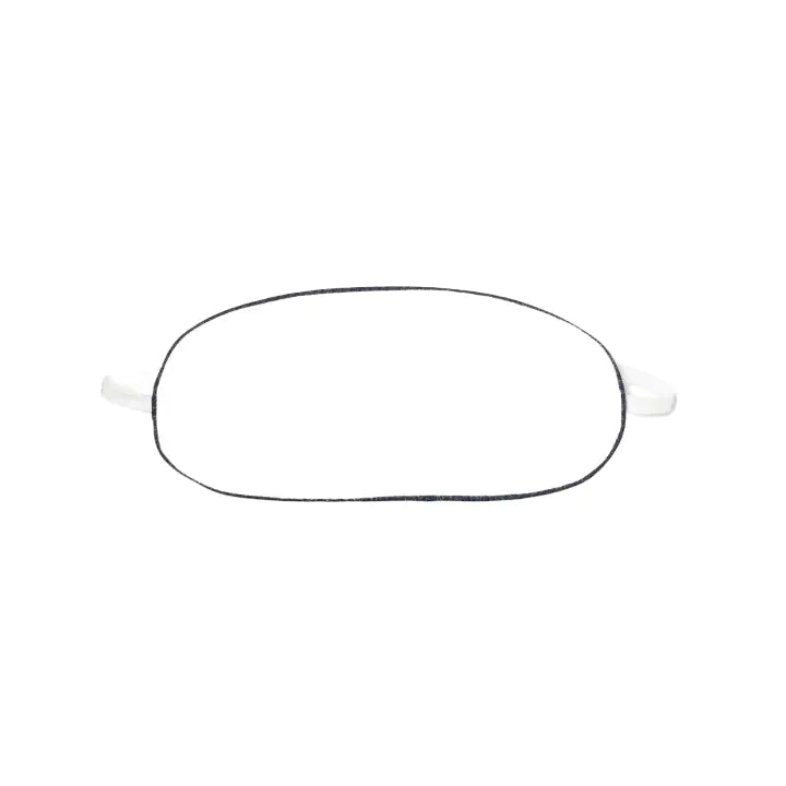 White Eye Mask With Navy Piping PETITE PLUME