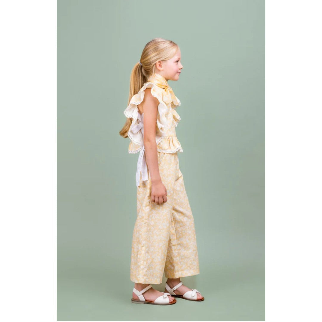 Mimi Yellow Linen Blend Top & Wide Trousers