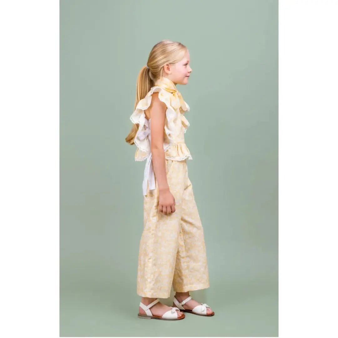 Mimi Yellow Linen Blend Top & Wide Trousers PAADE MODE