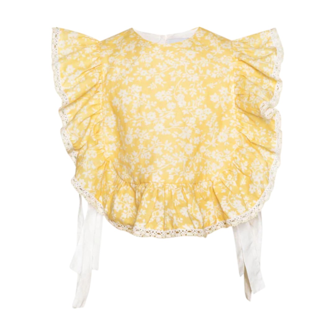 Mimi Yellow Linen Blend Top & Wide Trousers