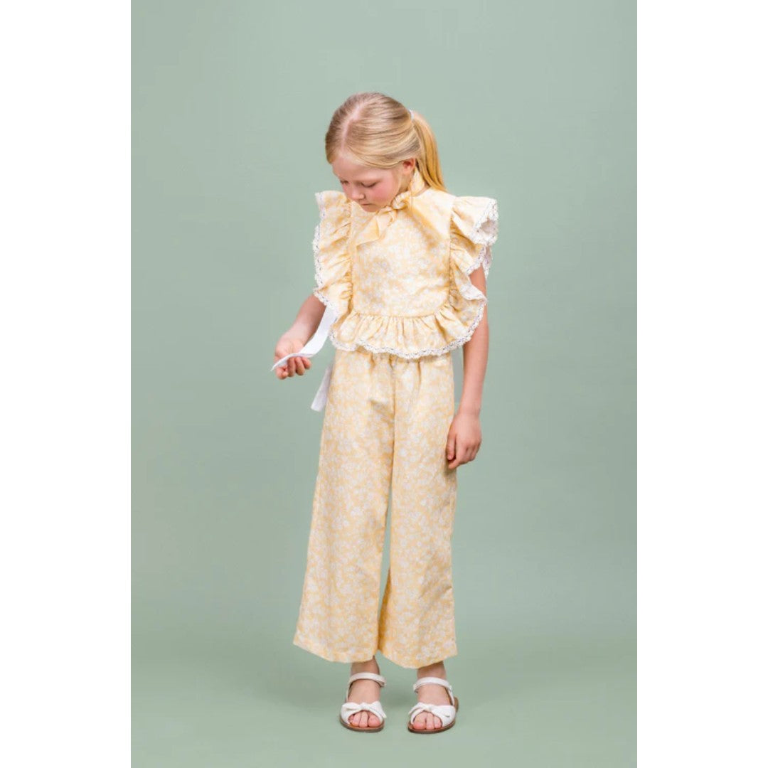 Mimi Yellow Linen Blend Top & Wide Trousers