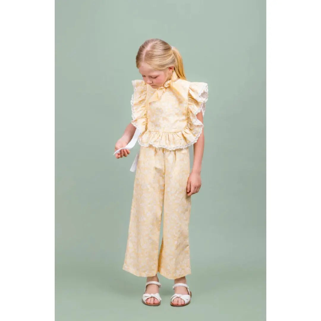 Mimi Yellow Linen Blend Top & Wide Trousers PAADE MODE