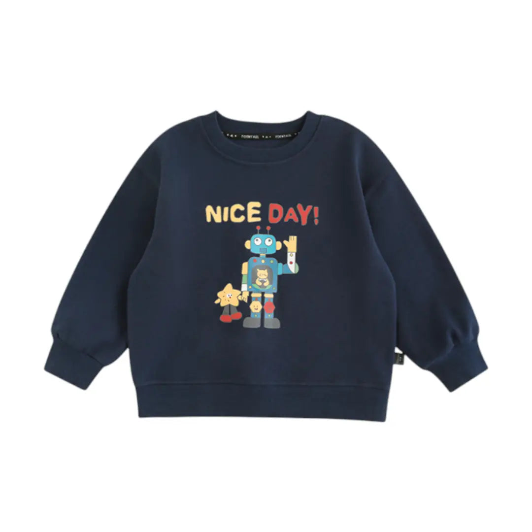 Cosmic Robot Sweatshirt - Navy ORELIE