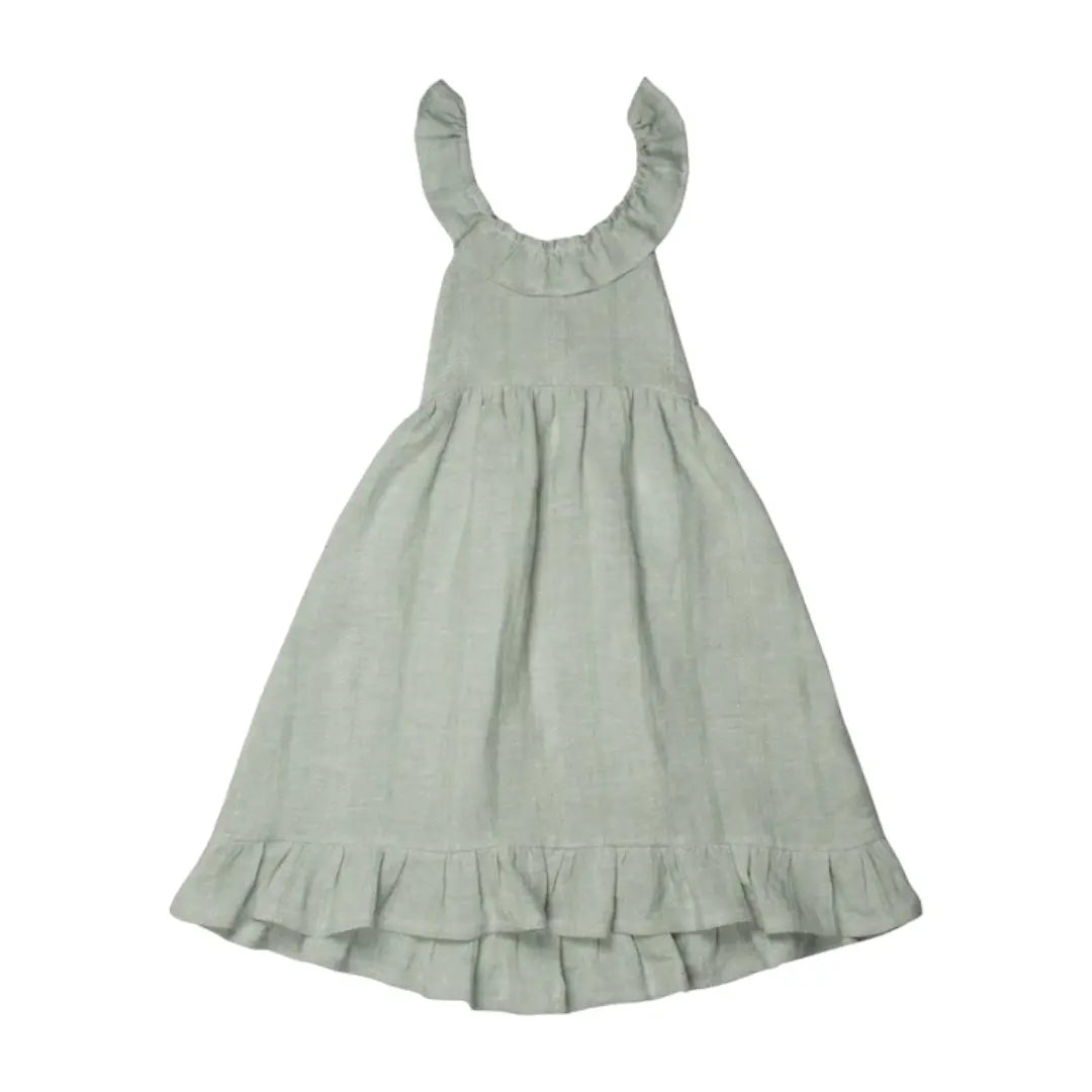 Green Linen Dress SUUKY
