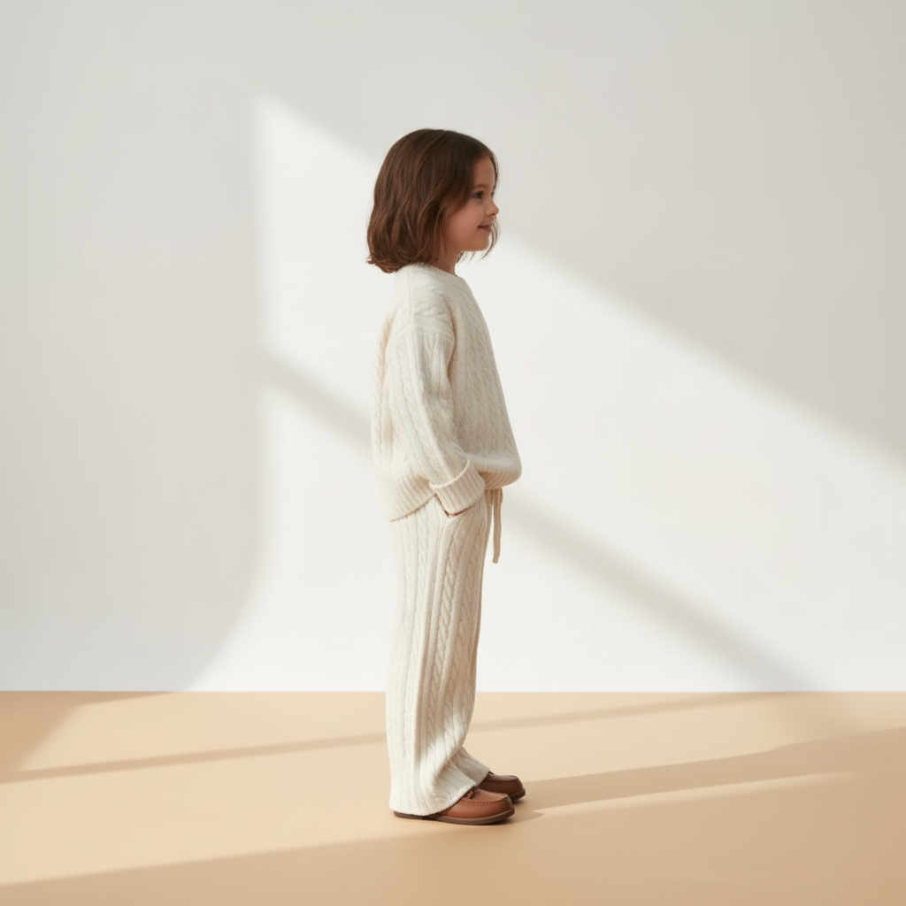 Clara Cable Knit Set - Cream