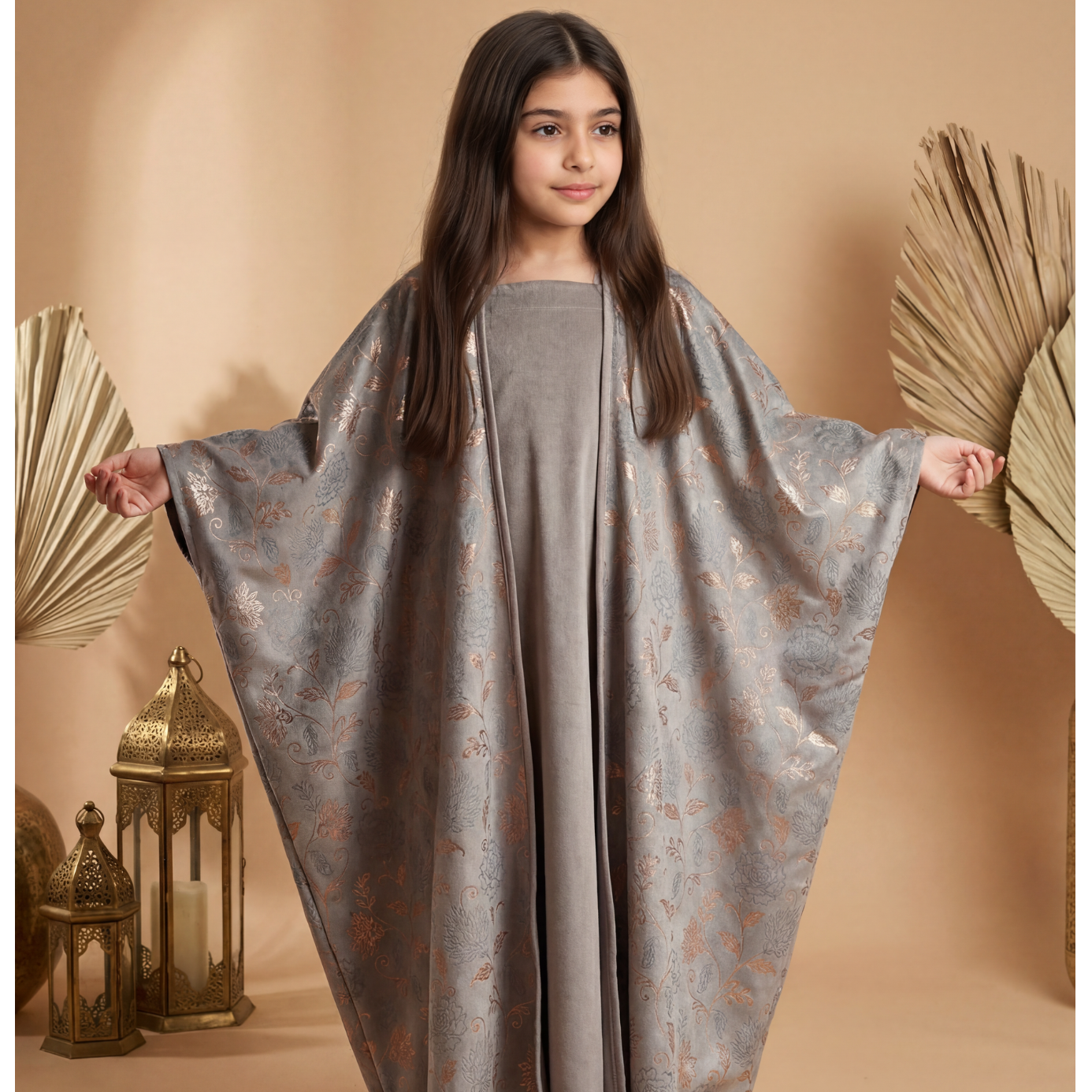 Ayla Silver Bisht Set
