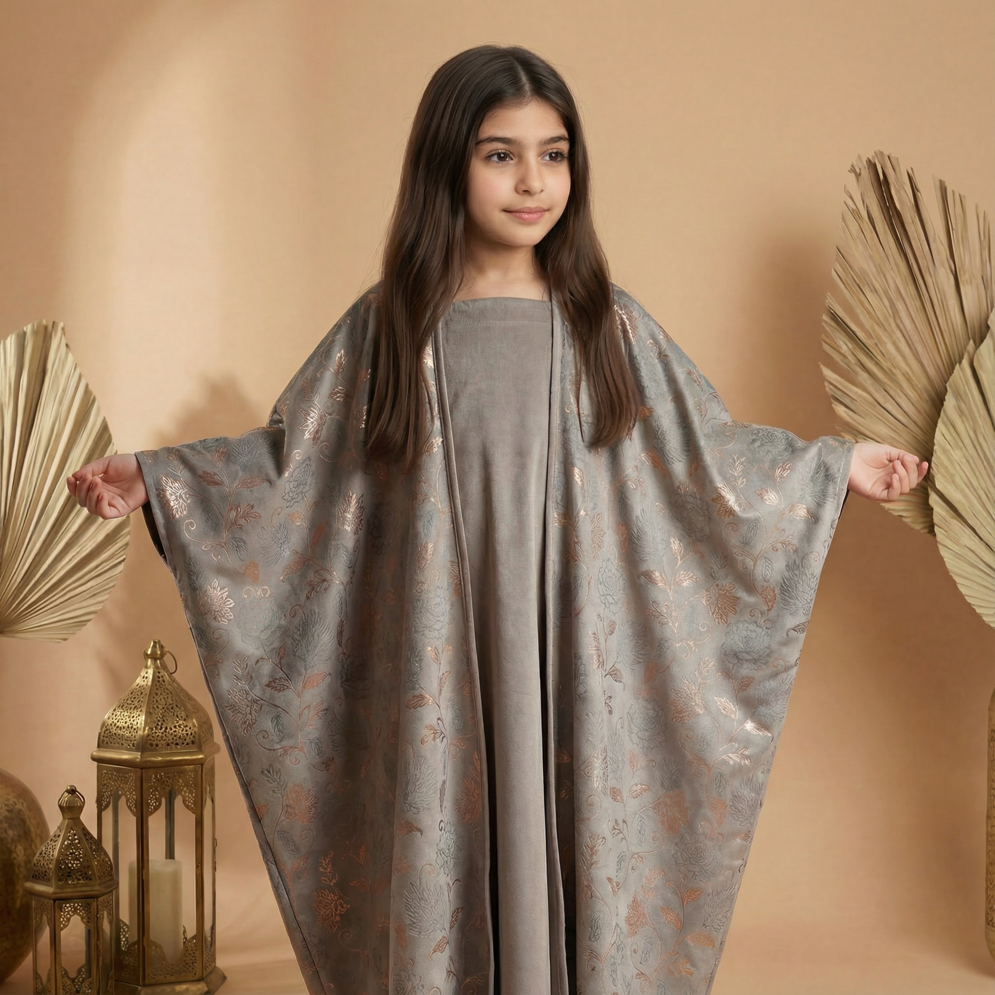 Ayla Silver Bisht Set