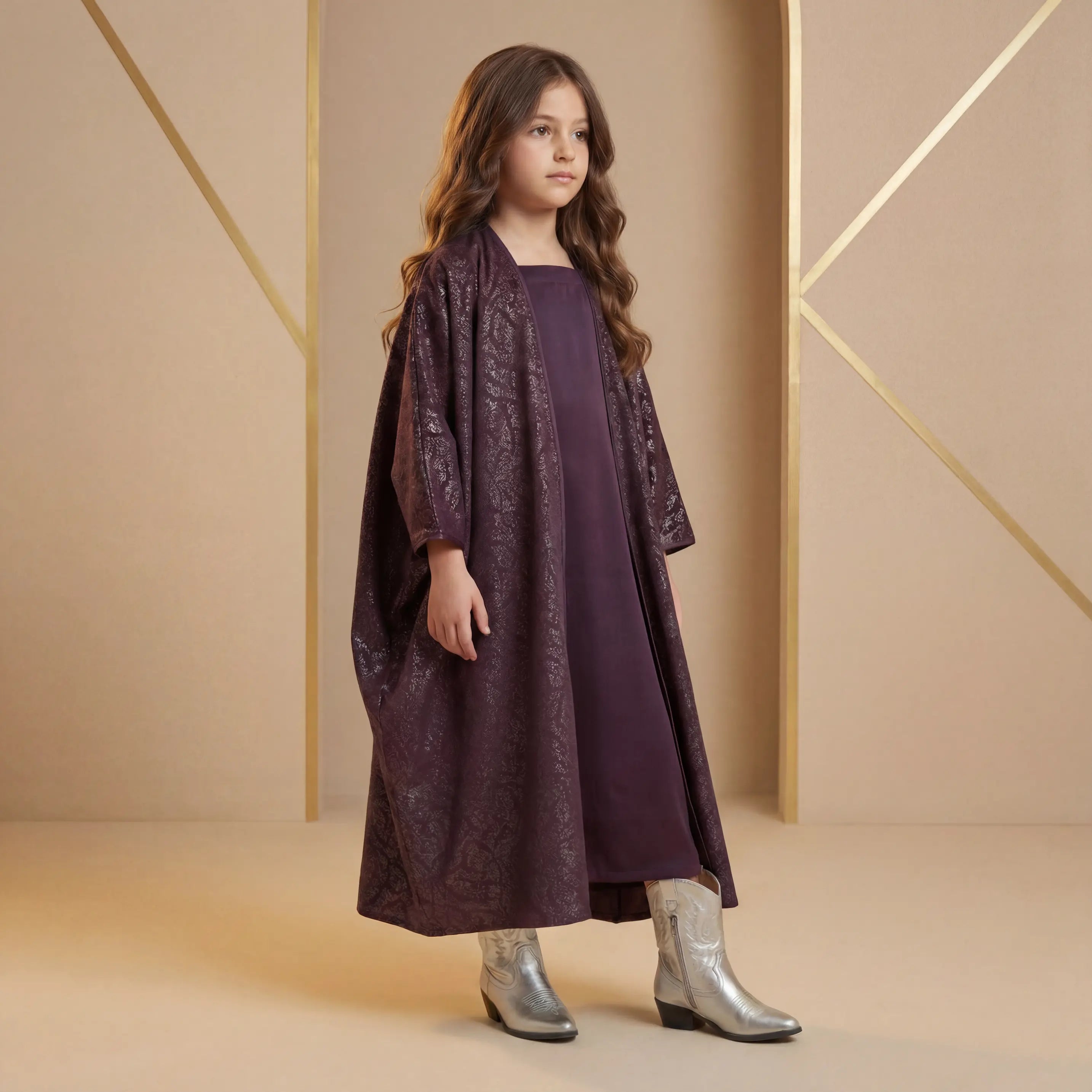 Layla Plum Shiney Bisht Set LAYALEE