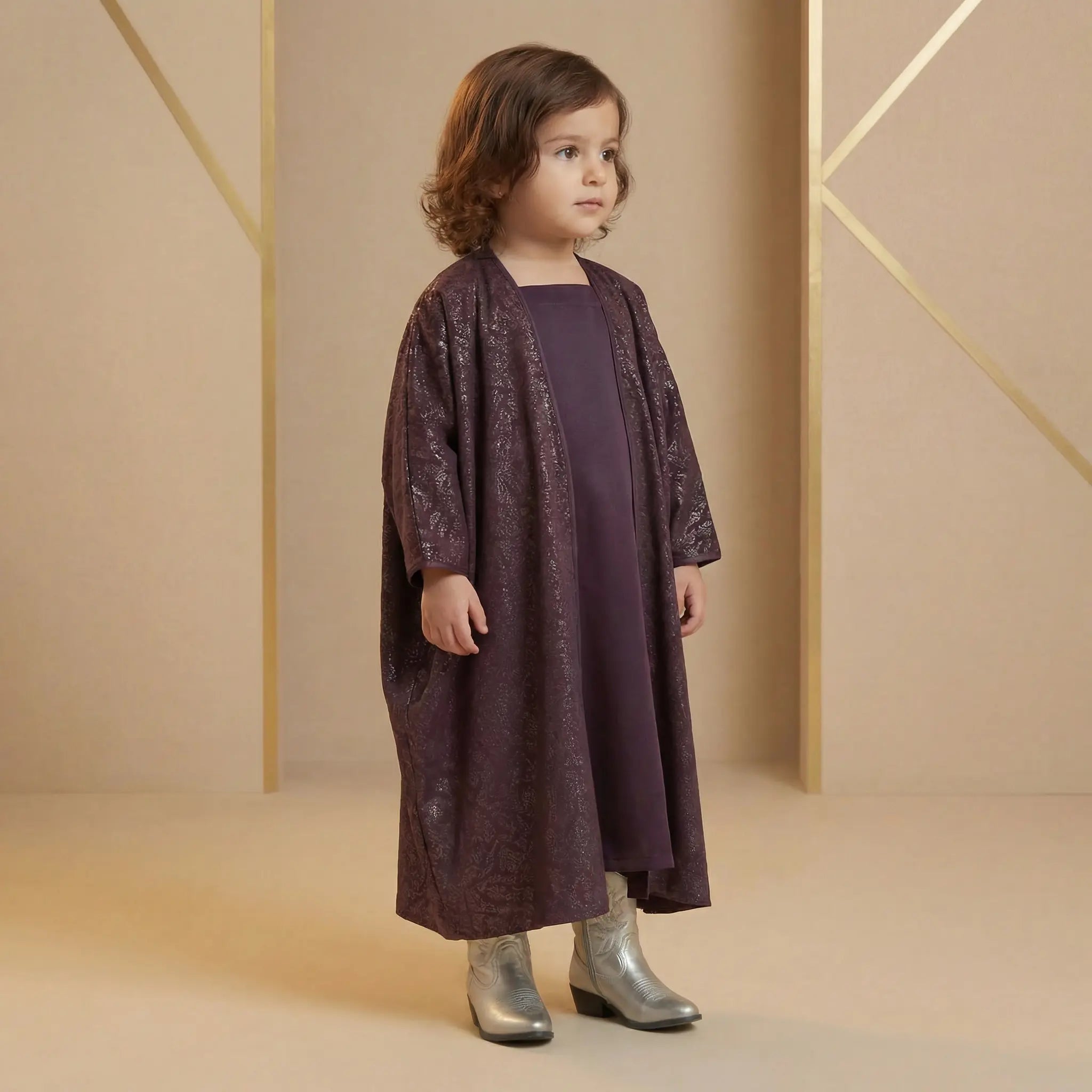 Layla Plum Shiney Bisht Set LAYALEE